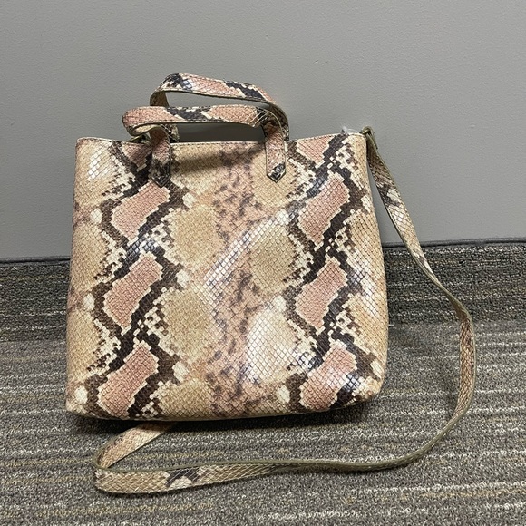 Madewell Handbags - Madewell Zip-Top Transport Crossbody: Snake Embossed Leather Edition